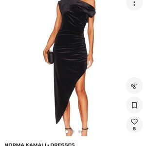 Norma Kamali Elegant Black One-Shoulder Dress